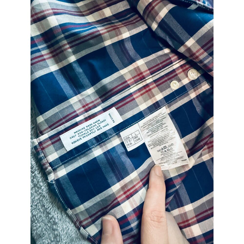 NWOT Brooks Brothers Size Large Slim Fit Plaid Long Sleeve Button Up Shirt Men - Picture 8 of 8